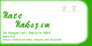 mate makszim business card